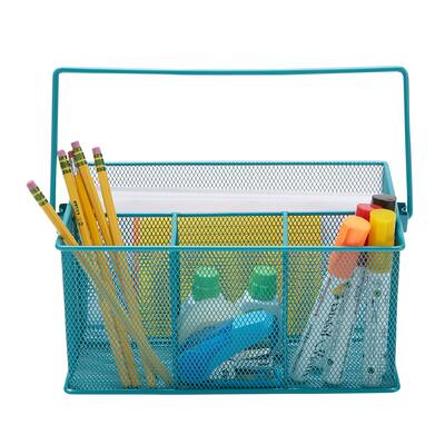 Mind Reader Storage Basket, Utensil Caddy, Utensil Holder, Turquoise