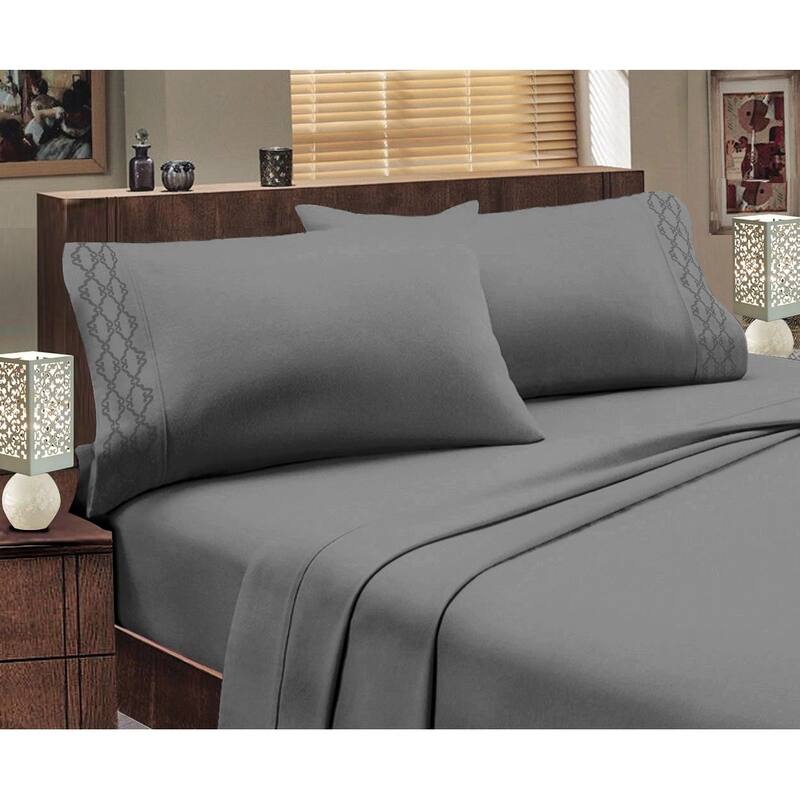 Home Sweet Home Dream Embroidered Extra Soft Microfiber Deep Pocket Bed Sheet Set