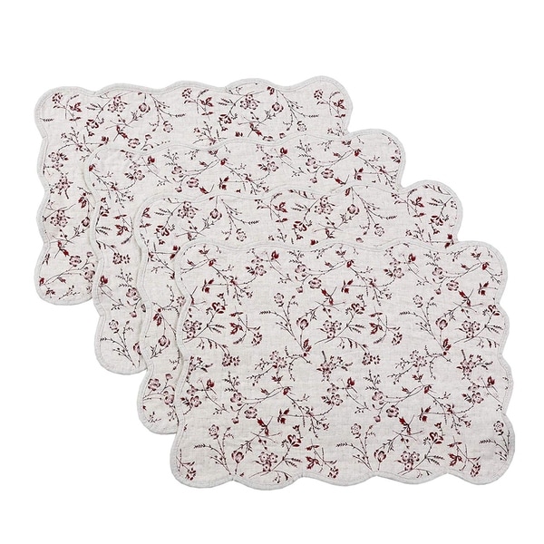 Cozy Line Floral Quilted Linen Placemats (Set of 4). Opens flyout.