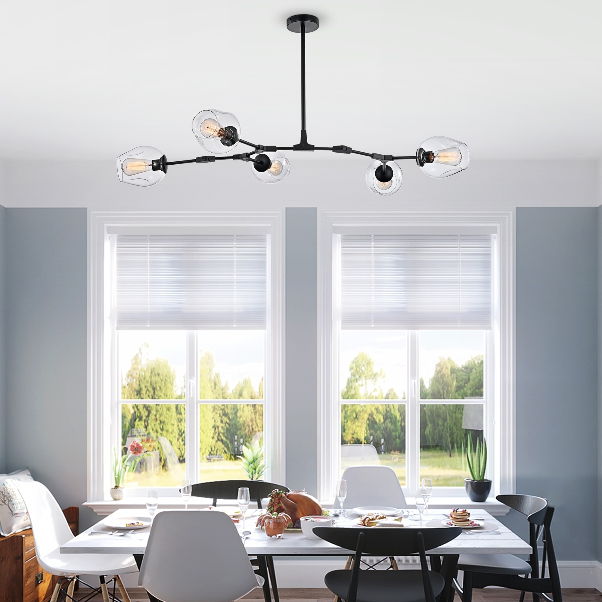 Warehouse of Tiffany Nette Black 5-light Chandelier