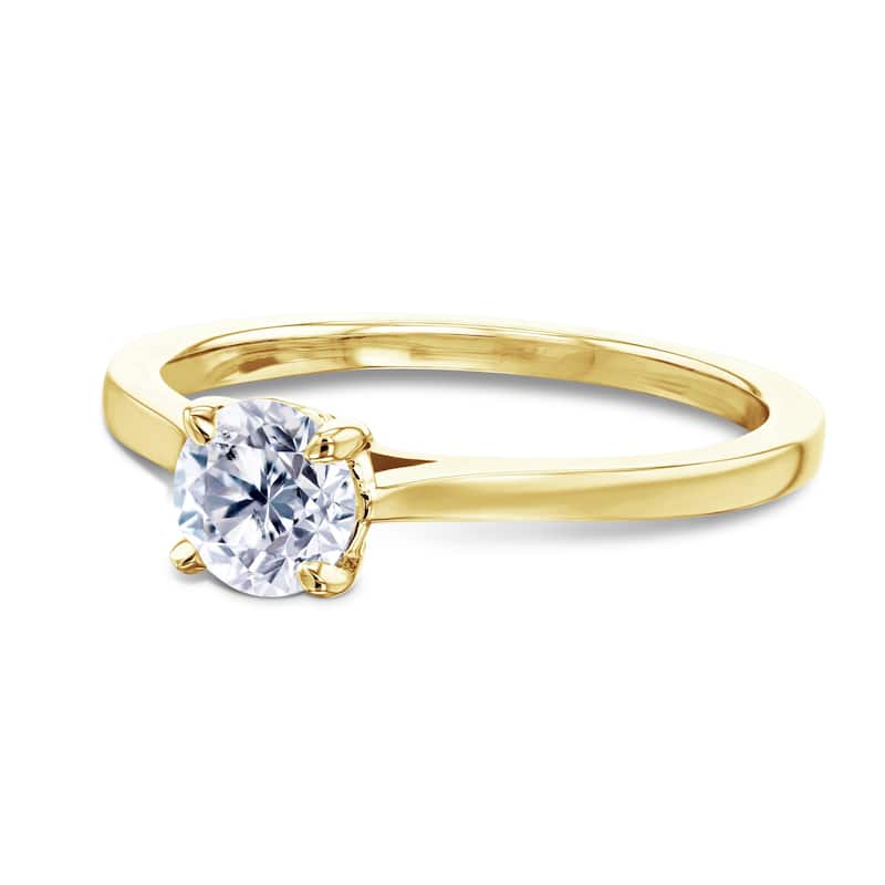 Annello by Kobelli 14k Gold 1/2ct Round Diamond Solitaire Petite Engagement Ring (HI/VS) - 9 - Yellow