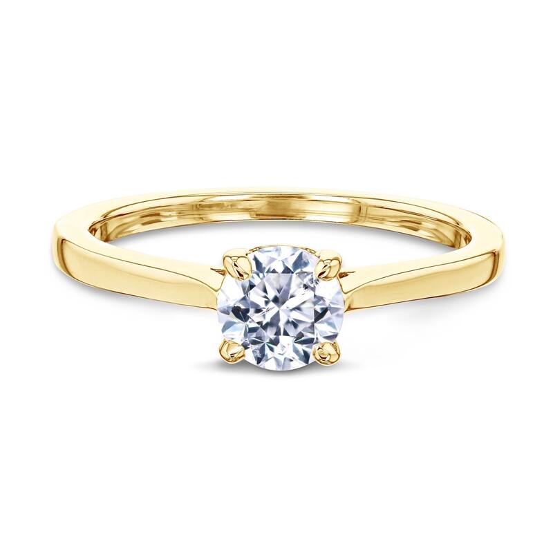 Annello by Kobelli 14k Gold 1/2ct Round Diamond Solitaire Petite Engagement Ring (HI/VS)