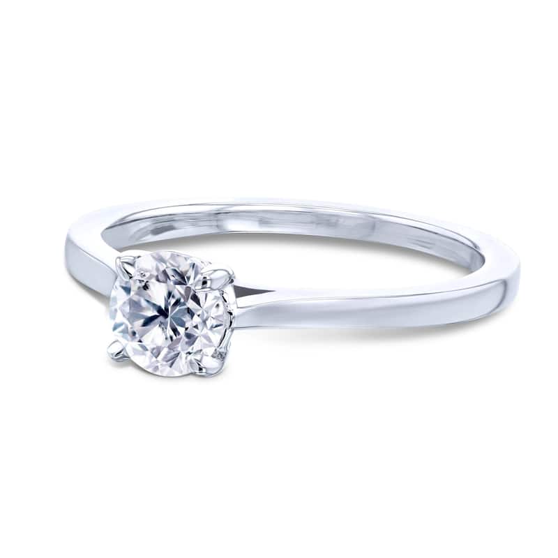 Annello by Kobelli 14k Gold 1/2ct Round Diamond Solitaire Petite Engagement Ring (HI/VS) - 8 - White