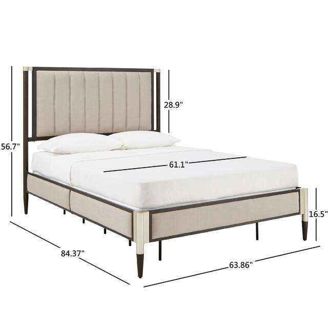 Sierra Beige Upholstered Queen Bed, Bench, or Set by iNSPIRE Q Modern