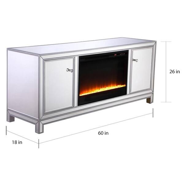 Shop Silver Orchid Baird 60 Inch Mirrored Fireplace Tv Stand