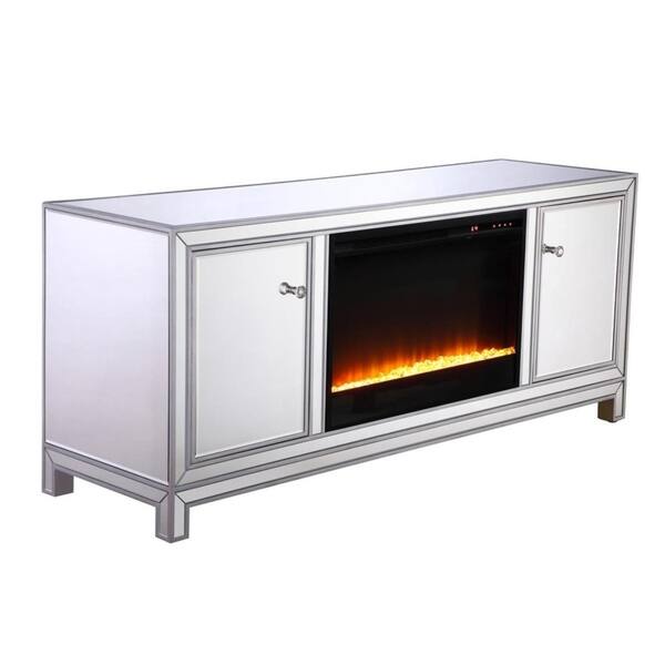 Shop Silver Orchid Baird 60 Inch Mirrored Fireplace Tv Stand