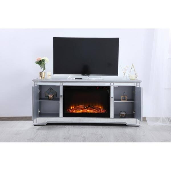 Shop 60 In Mirrored Fireplace Tv Stand On Sale Overstock