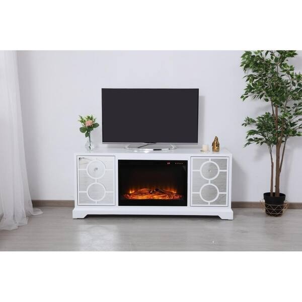 Shop 60 In Mirrored Fireplace Tv Stand Overstock 29035718