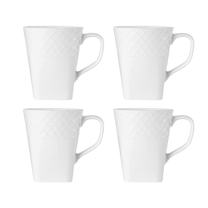 Trellis White Set of 4 Mugs – Mikasa