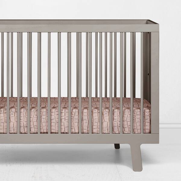 slide 2 of 6, Glenna Jean Baby Fitted Crib Sheet Tan and Grey Crocodile Rock Animal Print Jungle for Baby Boys and Girls - N/A N/A