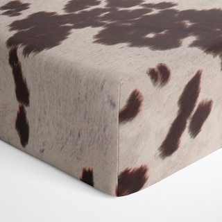 Glenna Jean Baby Fitted Crib Sheet Brown and White Cow Skin Western Animal Print for Baby Boys and Girls - N/A