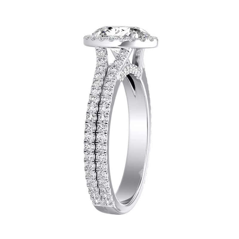Auriya 14k Gold 1 1/3ctw Oval-cut Halo Diamond Engagement Ring (I-J, I1-I2)