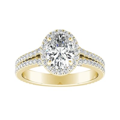 Auriya 14k Gold 1 1/3ctw Oval-cut Halo Diamond Engagement Ring (I-J, I1-I2)