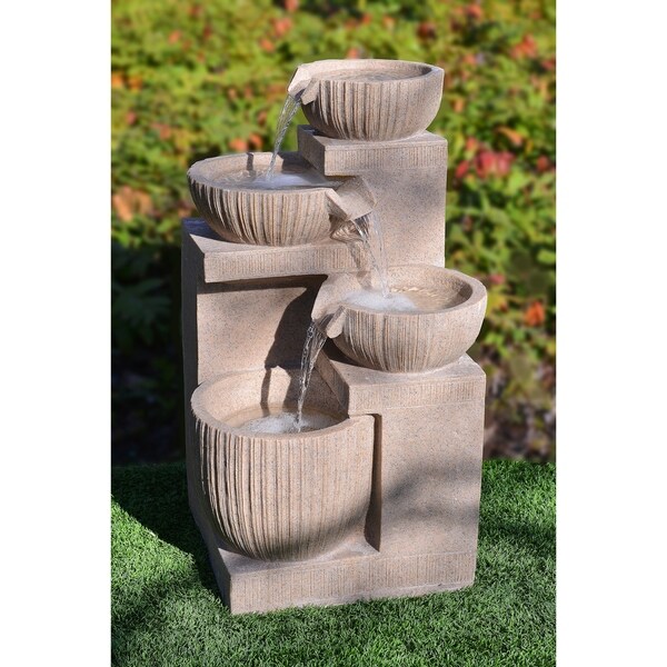 4 Tiered Cascading Fountain Beige Color