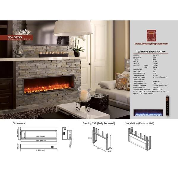 Shop Strick Bolton Lehto Built In 55 Inch Led Electric Fireplace