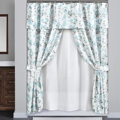 The Gray Barn Crooked Hill 16-piece Double Swag Shower Curtain Set