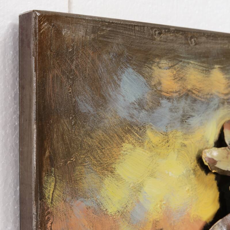"Cowboy" Mixed Media Iron Hand Painted Dimensional Wall Art