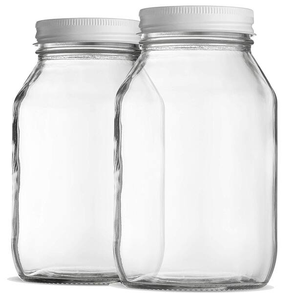 Glass Mason Jars 32 Ounce 1 Quart Metal Airtight Lid Preserving Canning Jar Dry Food Storage Decorating Jar 2 Pack On Sale Overstock 29043325