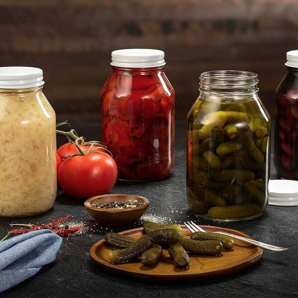 Glass Mason Jars 32 Ounce 1 Quart Metal Airtight Lid Preserving Canning Jar Dry Food Storage Decorating Jar 2 Pack Overstock 29043325