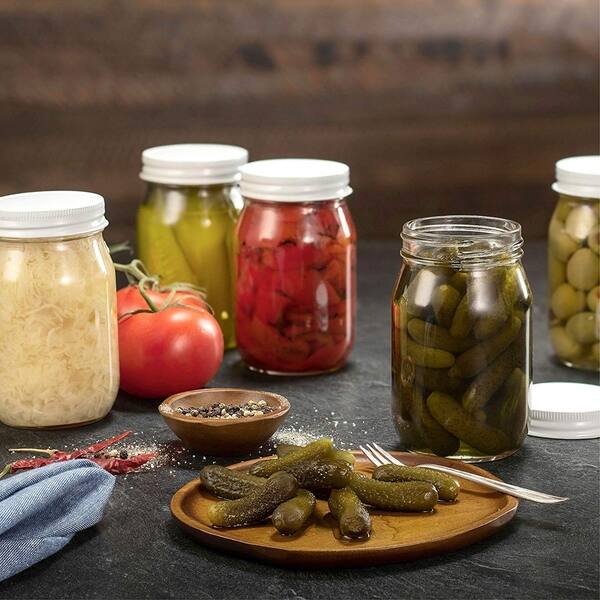 Shop Glass Mason Jar 16 Ounce 1 Pint 6 Pack Metal Airtight