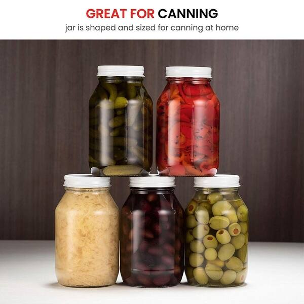 Glass Mason Jars 32 Ounce 1 Quart Metal Airtight Lid Canning Jar Dry Food Storage Craft Storage Decorating Jar 12 Pack On Sale Overstock 29043346