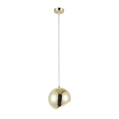 1-light Plated Gold Hanging Mini Pendant