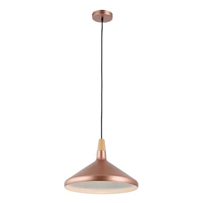 1-light Matte Rose Gold Hanging Pendant