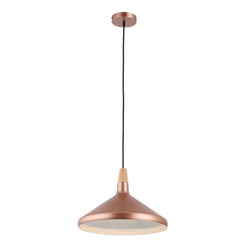 1-light Matte Rose Gold Hanging Pendant
