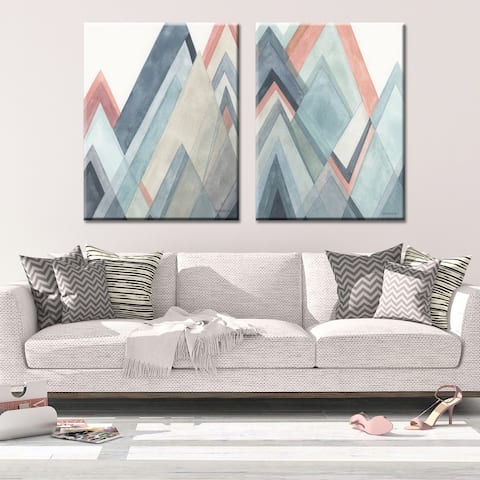 Carson Carrington CORAL HILLS Abstract 2-piece Gallery Wrapped Canvas