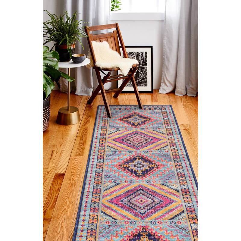 Bashian Nick Transitional Distressed Multicolor Oriental Area Rug