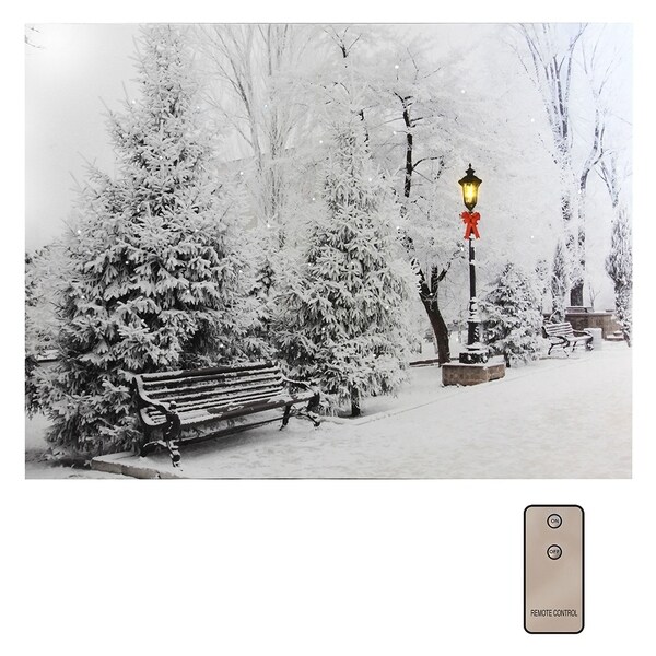 Shop Winter Street Light Battery Operated LED Wall Art with Remote