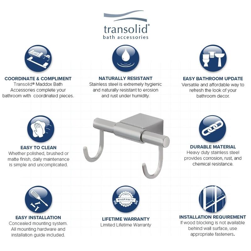 Transolid Maddox Double Hooks - 2.02" x 3.89" x 2.55"