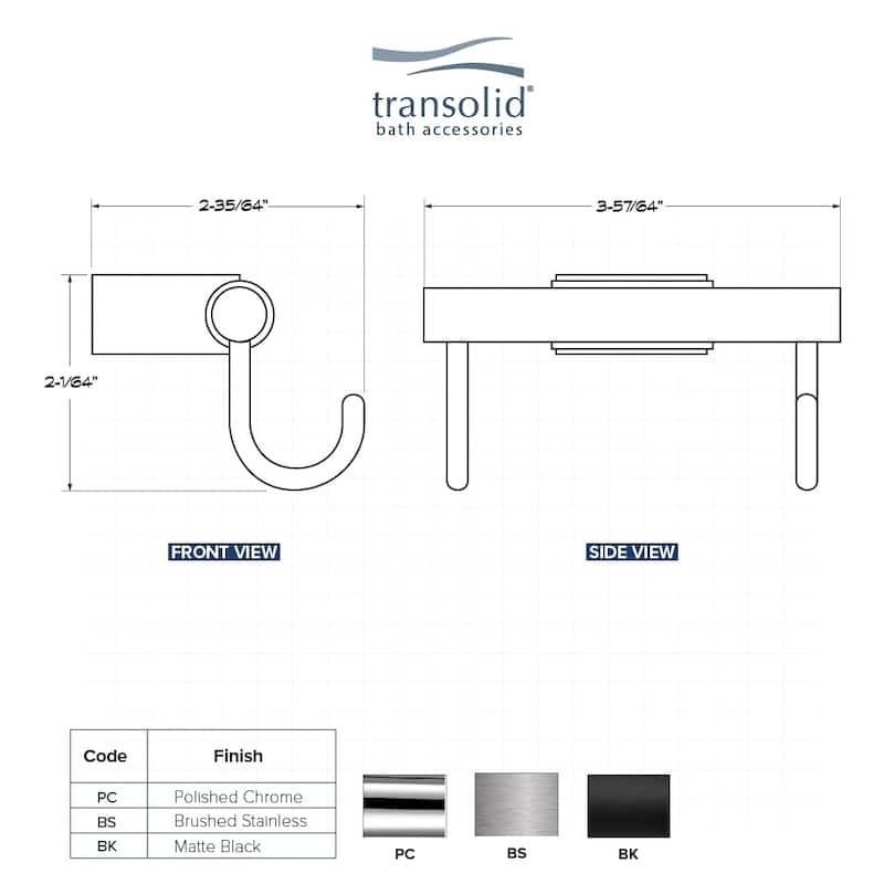 Transolid Maddox Double Hooks - 2.02" x 3.89" x 2.55"
