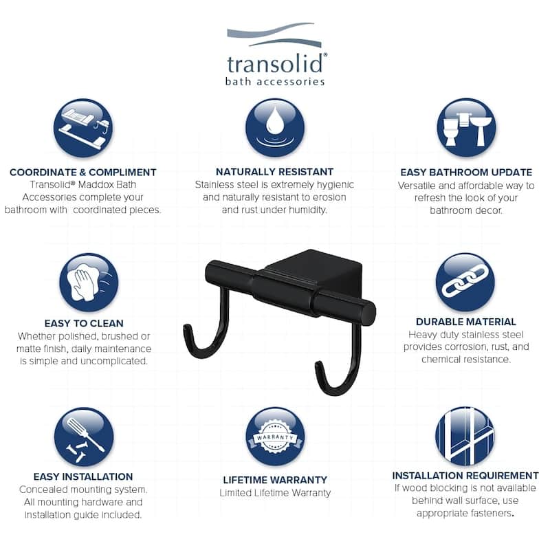 Transolid Maddox Double Hooks - 2.02" x 3.89" x 2.55"