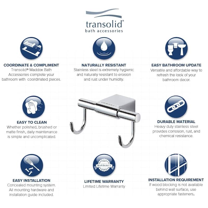 Transolid Maddox Double Hooks - 2.02" x 3.89" x 2.55"