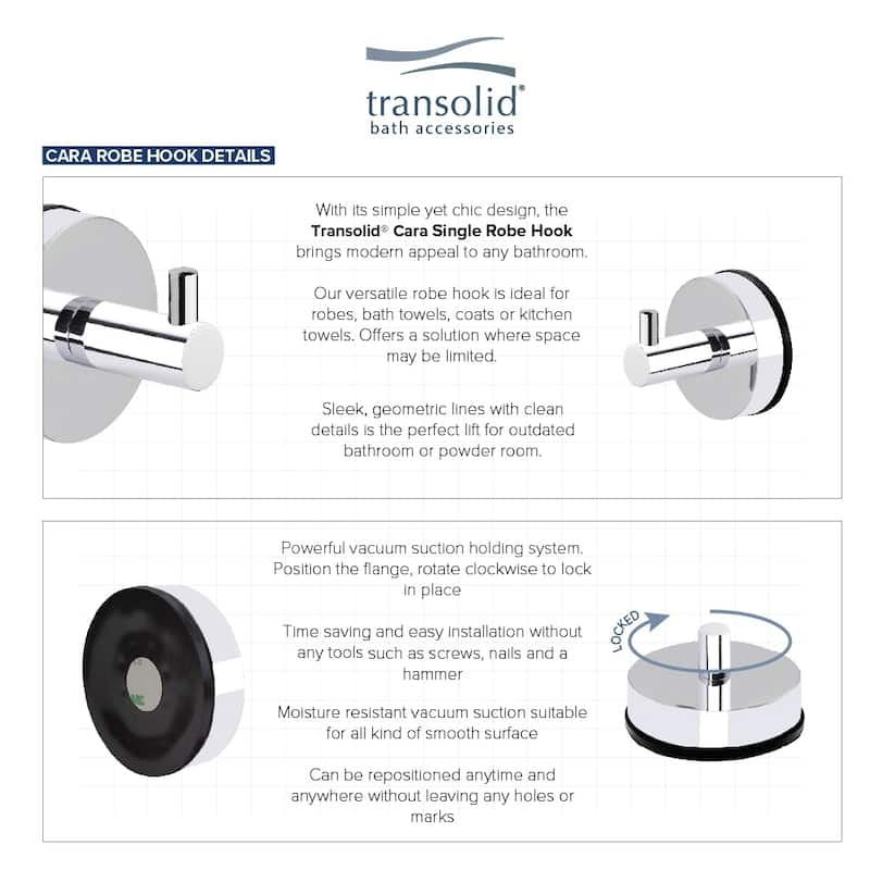 Transolid Cara Robe Hook - 2.25" x 2.59" x 2.59"