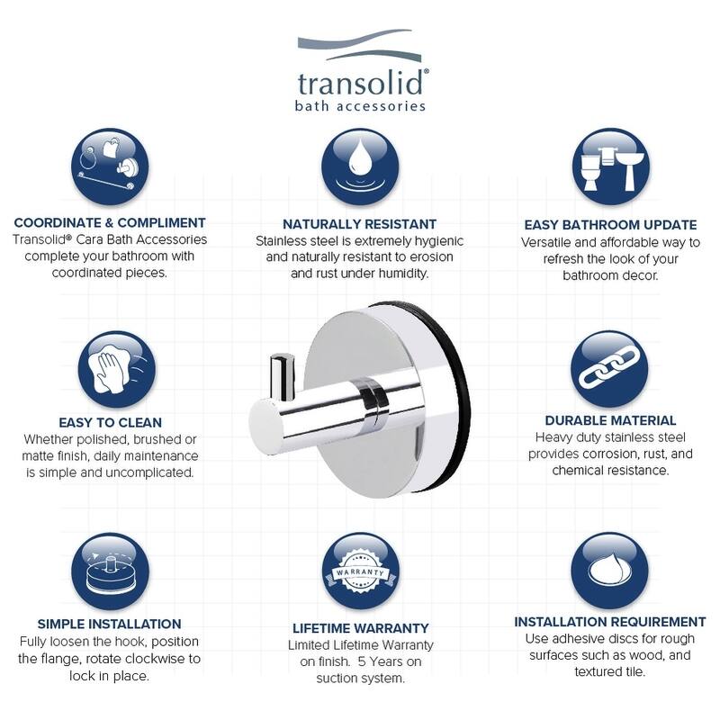 Transolid Cara Robe Hook - 2.25" x 2.59" x 2.59"