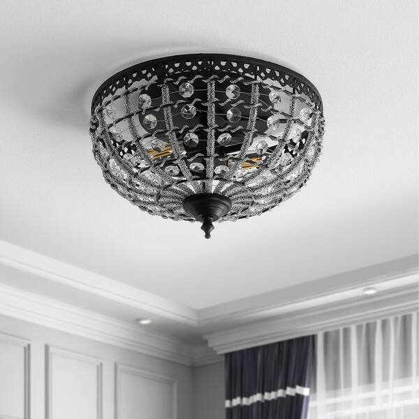 Shop Anita 12 25 Low Ceiling Led Flush Mount Black Clear