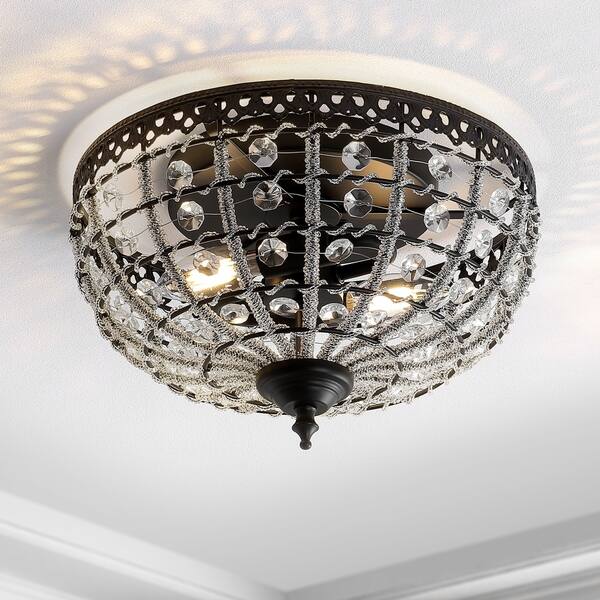 Shop Anita 12 25 Low Ceiling Led Flush Mount Black Clear By