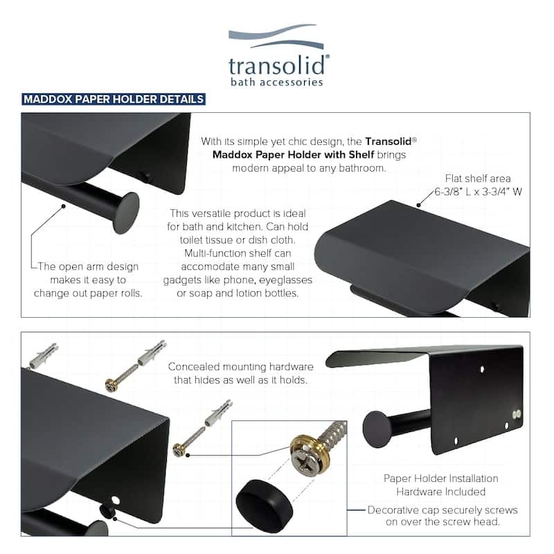 Transolid Paper Holder - 5.08" x 7.17" x 3.23"