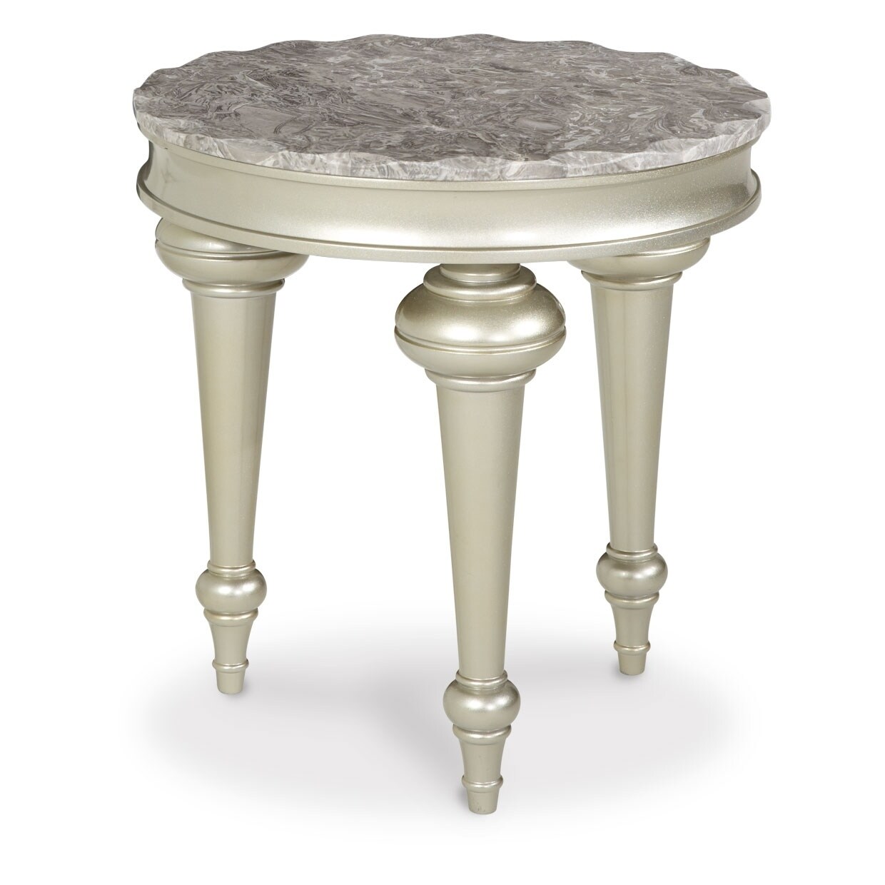 Shop Hollywood Swank Marble Top With Platinum Base Chair Side Table Overstock 29043987