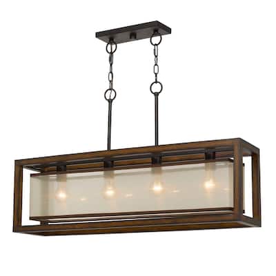 Mission Pine Wood Chandelier