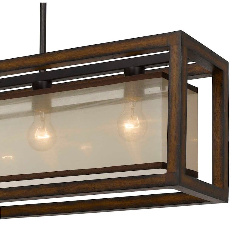 Mission Pine Wood Chandelier