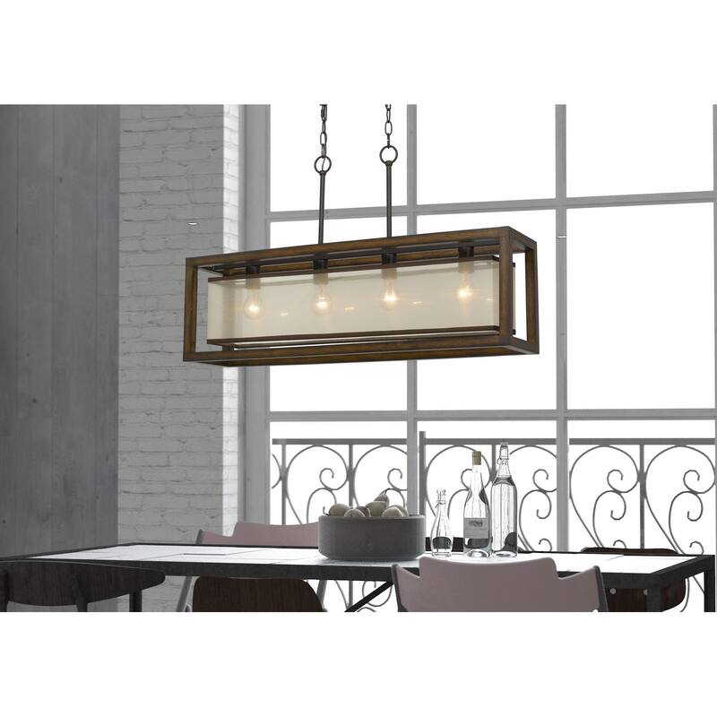 Mission Pine Wood Chandelier