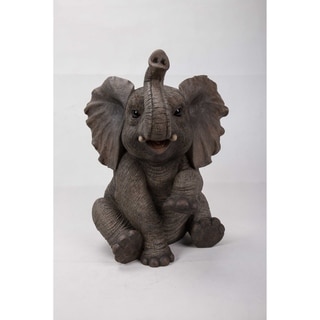 Elephant Baby Sitting Withtrunk Up Statue - On Sale - Bed Bath & Beyond ...