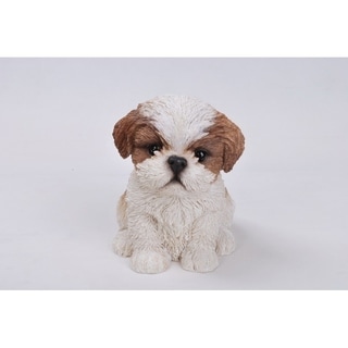 SoReal Brown Shih Tzu Sitting Decorative Puppy Figurine for Home