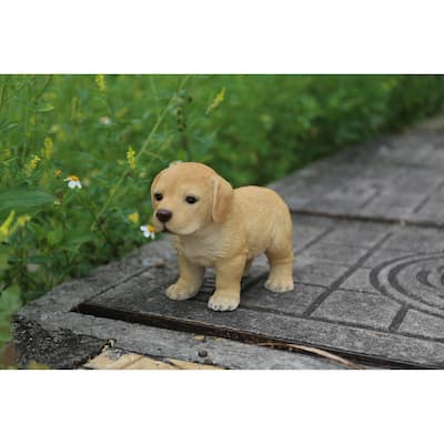 Yellow Standing Labrador Puppy Statue