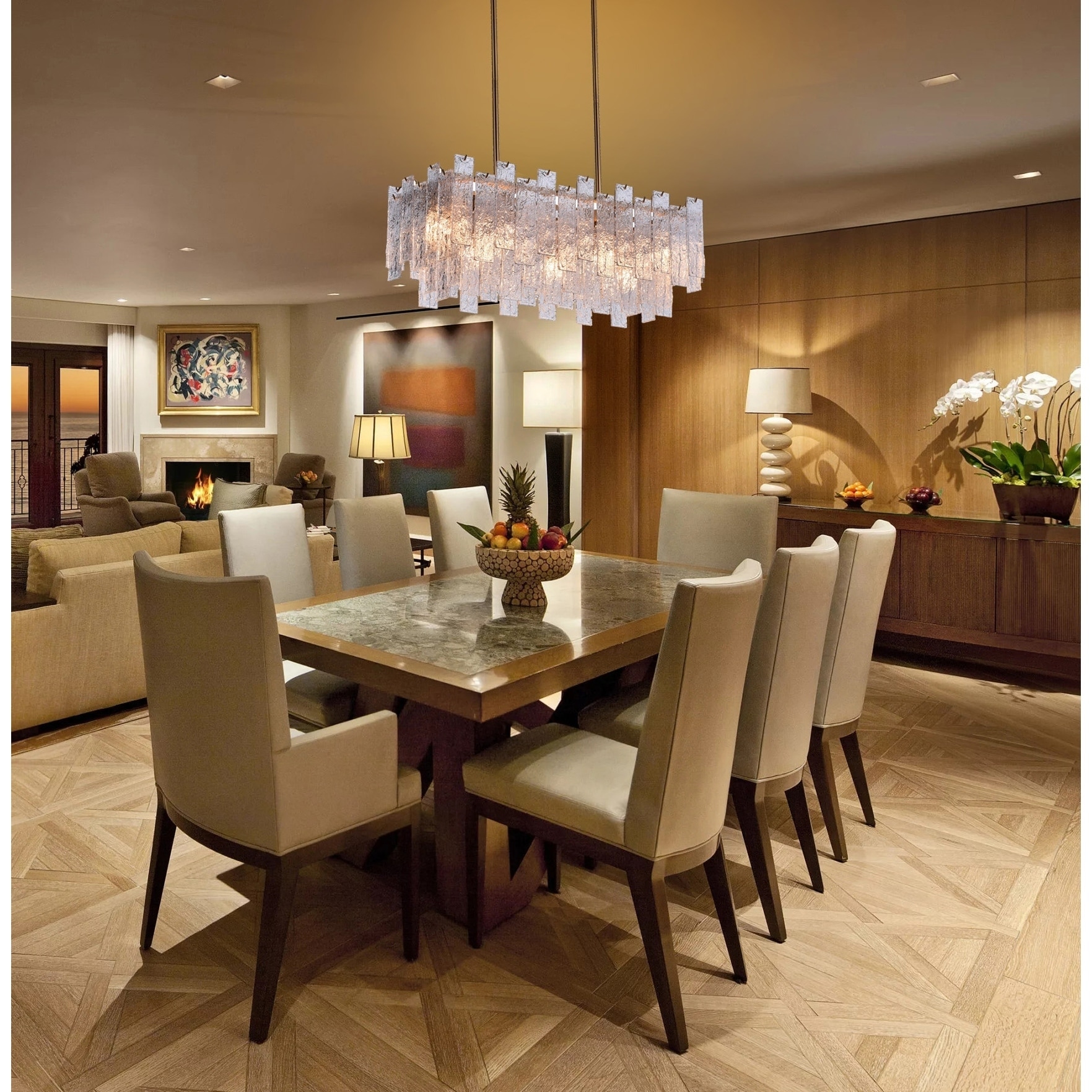 SXLIGHT Modern Crystal Chandelier Lighting in The Living Room Crystal