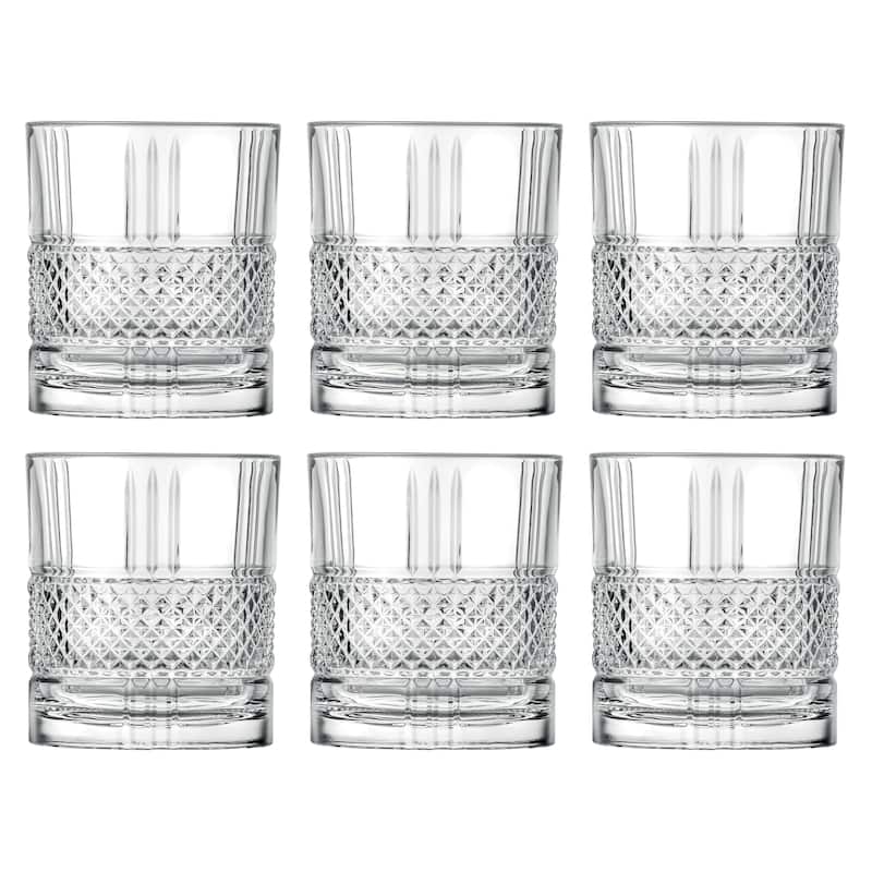 Majestic Gifts Inc. Set of 6 Glass Designed DOF Tumblers , 12 oz.