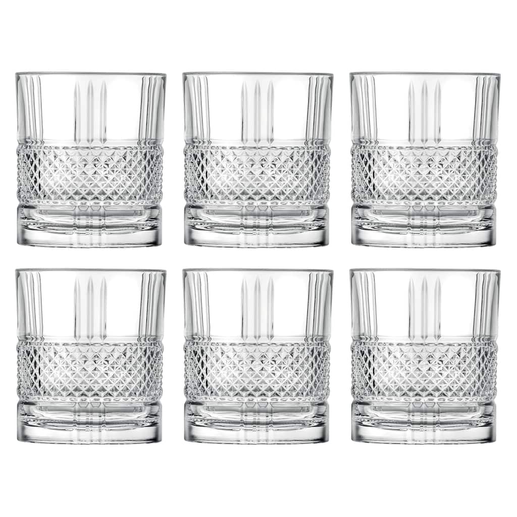 Majestic Gifts Inc. Set of 6 Glass Designed DOF Tumblers , 12 oz.